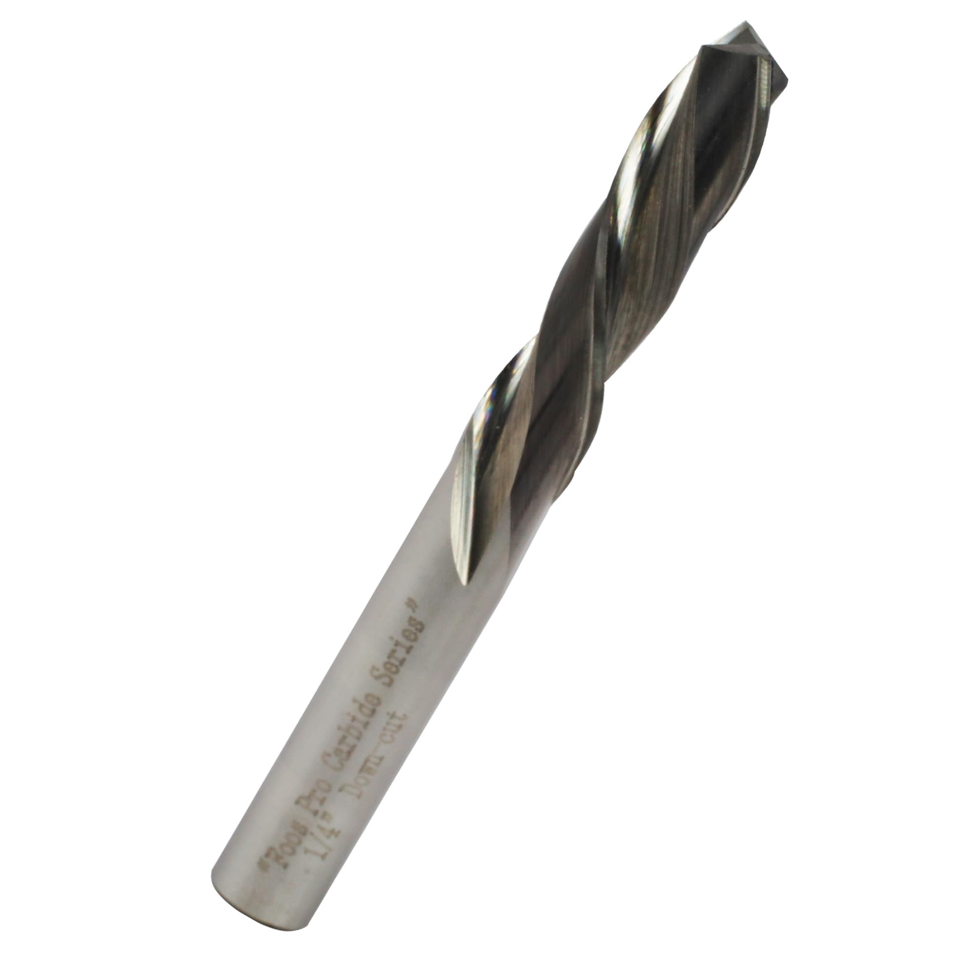 FOOS - Down-Cut Spiral Router Bit Set - Solid Carbide - 1/4” Shanks - Veteran Owned (1/4" Cutting Diameter)