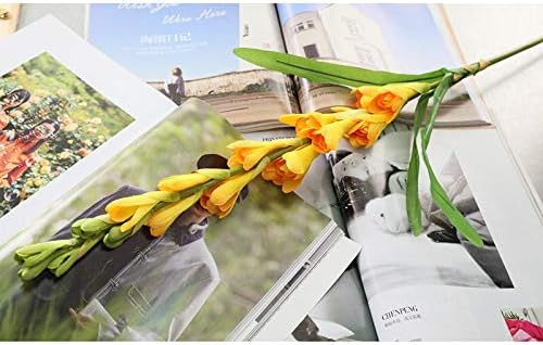 EdricShop 9Heads Beautiful Tuberose Artificial Silk Flowers Small Bouquet Flores Home Party Wedding Decoration Mariage Fake Flower - (Color Yellow)