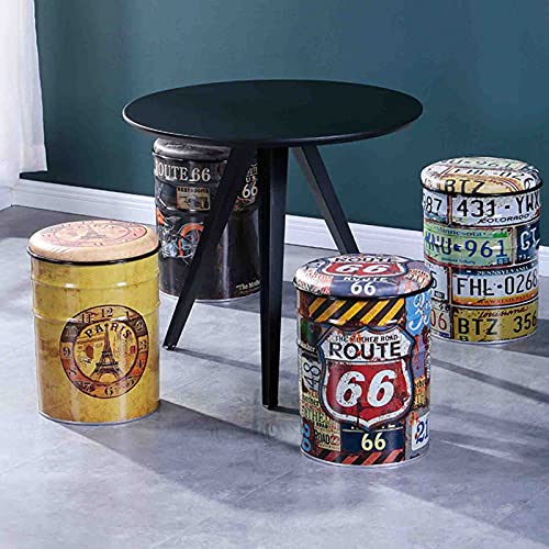Tabouret de bar industriel LoJax en fer forgé avec coffre de rangement de qualité