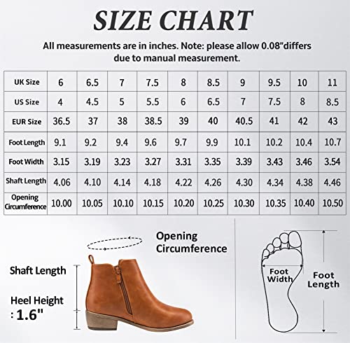 Jeossy Women's Ankle Boots Fashion Low Heel Yellow Brown Winter Booties For Women Size 8.5(Djy905 Yellow Brown 08.5) #TOP2