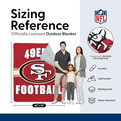 Image of Northwest NFL Taffeta Outdoor Blanket, Foldable Camping, Picnic Ground Mat, 60 x 70 Inches