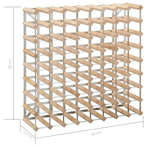 Soporte para 72 Botellas SKM de Madera Maciza Beige miniatura 5