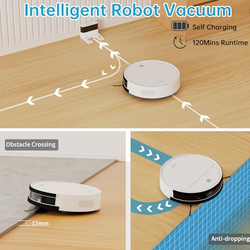 Image of OKP Robot Vacuum Cleaner, Tangle-Free, Super Thin, Low Noise, Powerful Suction, Cleaning Schedules, Self-Charging, Robotic Vacuums with Wi-Fi /App /Alexa Control, Ideal for Pet Hair Carpets Hard Floors