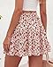 BTFBM Summer Skirts for Women 2026 Floral High Waist Shorts Underneath Boho Tiered Flowy Tennis Skorts Casual Mini Skirt(Floral Apricot Red, Medium)