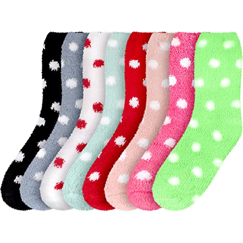Image of BambooMN Colorful Fuzzy Socks - Assorted Super Soft Warm Microfiber Comfy Home Socks - Value Pack