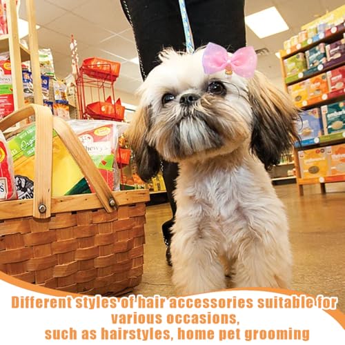 BEPSYOM 10 Stück Haarspange für Hunde und Katzen Haaraccessoires Zubehör, Haarnadel mit Schleife für Haustiere Niedlicher Welpen-Haarschmuck für Teddy-Pudel-Bichons