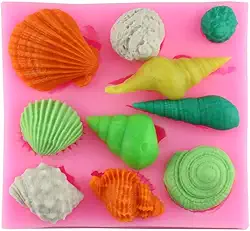 Forma Molde Silicone Concha Fundo Mar Chocolate Biscuit