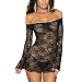 HuaYang Hot Sexy Women Lady Lingerie Lace Minidress Underwear Nightwear G String Sleepwear(Black)