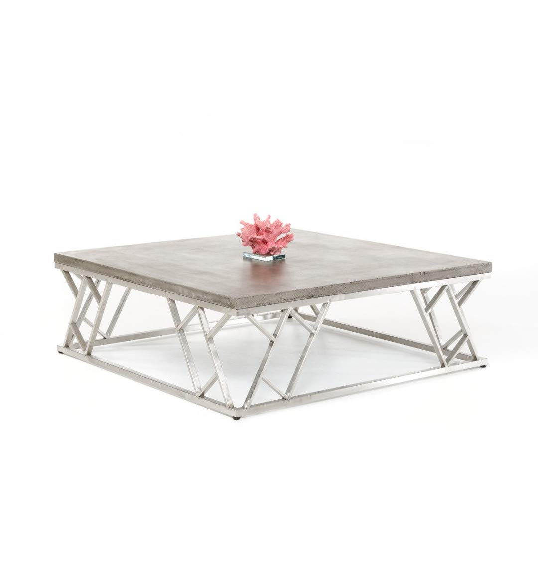 APRODZ Solid Wood Ohio Coffee Table with Stainless Steel Frame
