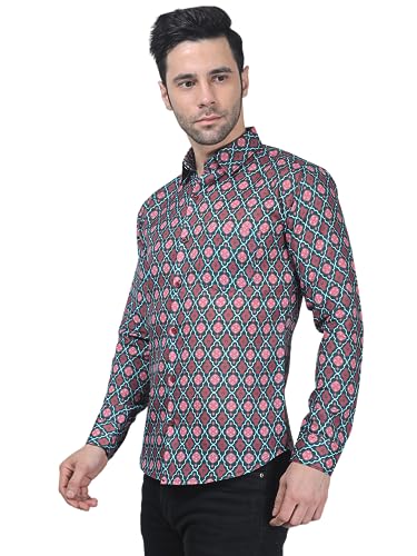 Image of TB Trybuy.in Avant-Garde Men's Printed Full Sleeve Casual Linen Shirt