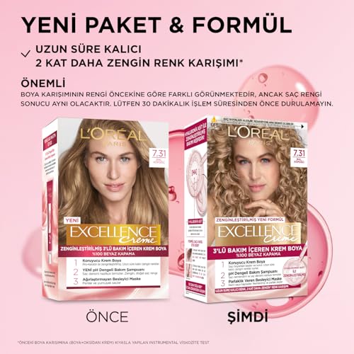 L'Oreal Paris Excellence Creme Saç Boyası - 7.31 Bal Köpüğü