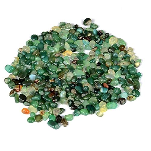 wrtgerht 300g Cristal Naturel dégringolé Pierre Roche Vert Agate Quartz Gravier 5mm-7mm for la guérison adapté à la décoration de Meubles Pierre de Cristal (Color : 300g) Cover