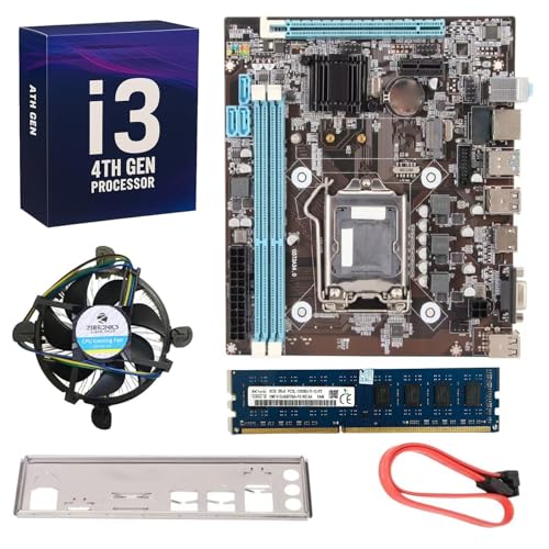 Image of H81 Motherboard + Core i3 4150 /4360 4th Gen Processor + 8GB DDR3 1600MHz RAM + CPU Fan | Pre-Assembled & Pre-Tested Kit | for Home & Office PC Upgrade | 1-Year Warranty
