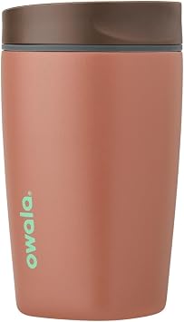 Owala SmoothSip Slider Stainless Steel Coffee Tumbler, 355ml, Cozy Cocoa