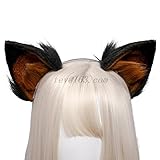 Plush Faux Women Animal Wolf Fox Ears Headdress Hairband Furry Lolita Headband Halloween Christmas Cosplay Accessories (A-1)