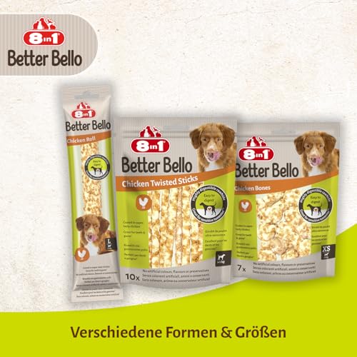 8in1 Better Bello Chicken Roll L - leicht verdauliche Kaurolle für große Hunde mit Huhn, Kauartikel für Hunde mit empfindlichen Magen, 80g Beutel (1 Stück)