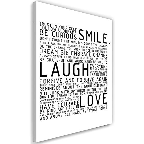 Toile XXL motivation Feeby deco murale typographie salon 70x100 cm