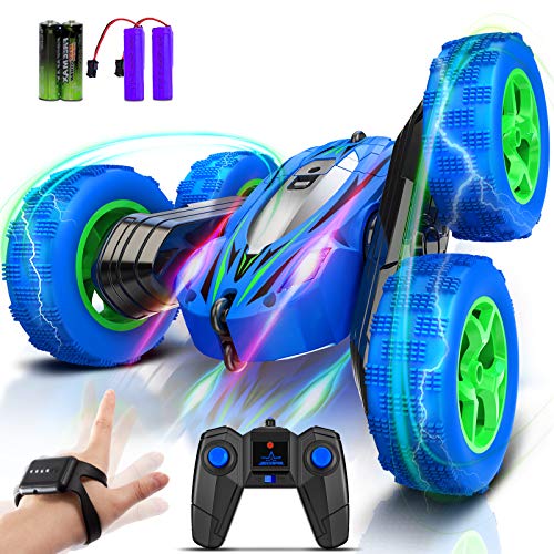 Remote Control Car Gesture Sensing RC Stunt Car Vehicle Toy Stunt Truck 4WD 2.4GHz Double Sided 360°Rotating with LED Lights Rechargeable Battery Birthday Gift for Kids Boy 3+ Year Old 2022 Upgrade