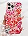 Qokey for iPhone 14 Pro Max Case 6.7 inch,Flower Design for Women Cute Shell Pattern Sparkle Crystal Clear Soft Fit Lightweight TPU Anti-Scratch Phone Cover,Pink Floral
