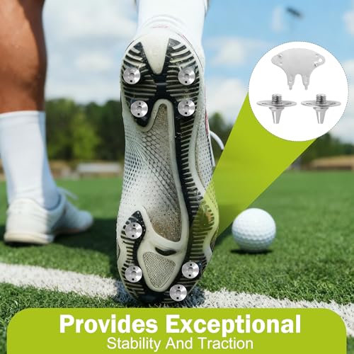 22Pcs Silver Shoe Cleats with Spanner, Screw-In Golf Shoe Spikes Set, Replacement Golf Spikes and Metal Studs Compatible with Football Boots, Rugby Footwear and Running Spikes Styles - Image 4