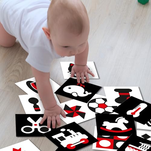 Image of Lefan New Born Baby Essentials High Contrast Black and White Vision Flash Cards 18 Cards 36 Pages Ideal Toys for 6 to 12 Months for 0 to 18 Month Babies Books (Baby Vision Cards 3-6)