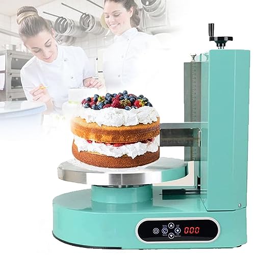 MHJKHG Birthday Cake Baking Cream Spreading Machine, Cake Automatic Rotating Turntable Decorating Cream Depositor Smoother Frosting Coating Icing Spreading Machine for Dessert Shops,Green，Green