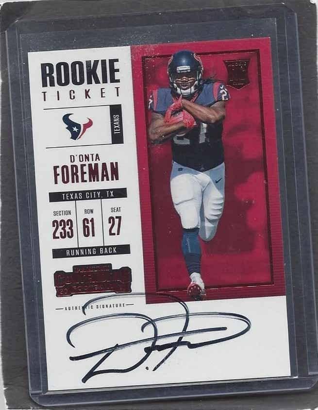 D'onta Foreman 2017 Panini Contenders First Off The Line Ssp Auto Rc #318 - NFL Autographed Football Cards