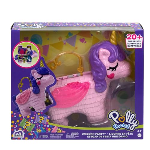 Polly Pocket Coffret 2 en 1 Salon De Coiffure Licorne Arc en Ciel avec Tête À Coiffer Comprend 2 Figurines Plus 25 Accessoires Et Éléments Mobiles Jouet pour Enfant de et Plus HMX18 - vue 7