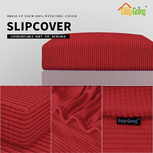 Image of Easy-Going Stretch 1 Piece Chair Couch Cushion Cover for Sofa | Sofa Cushion Furniture Protector Sofa Seat sofa slipcover Washable sofa cover soft with Elastic Bottom Christmas Red