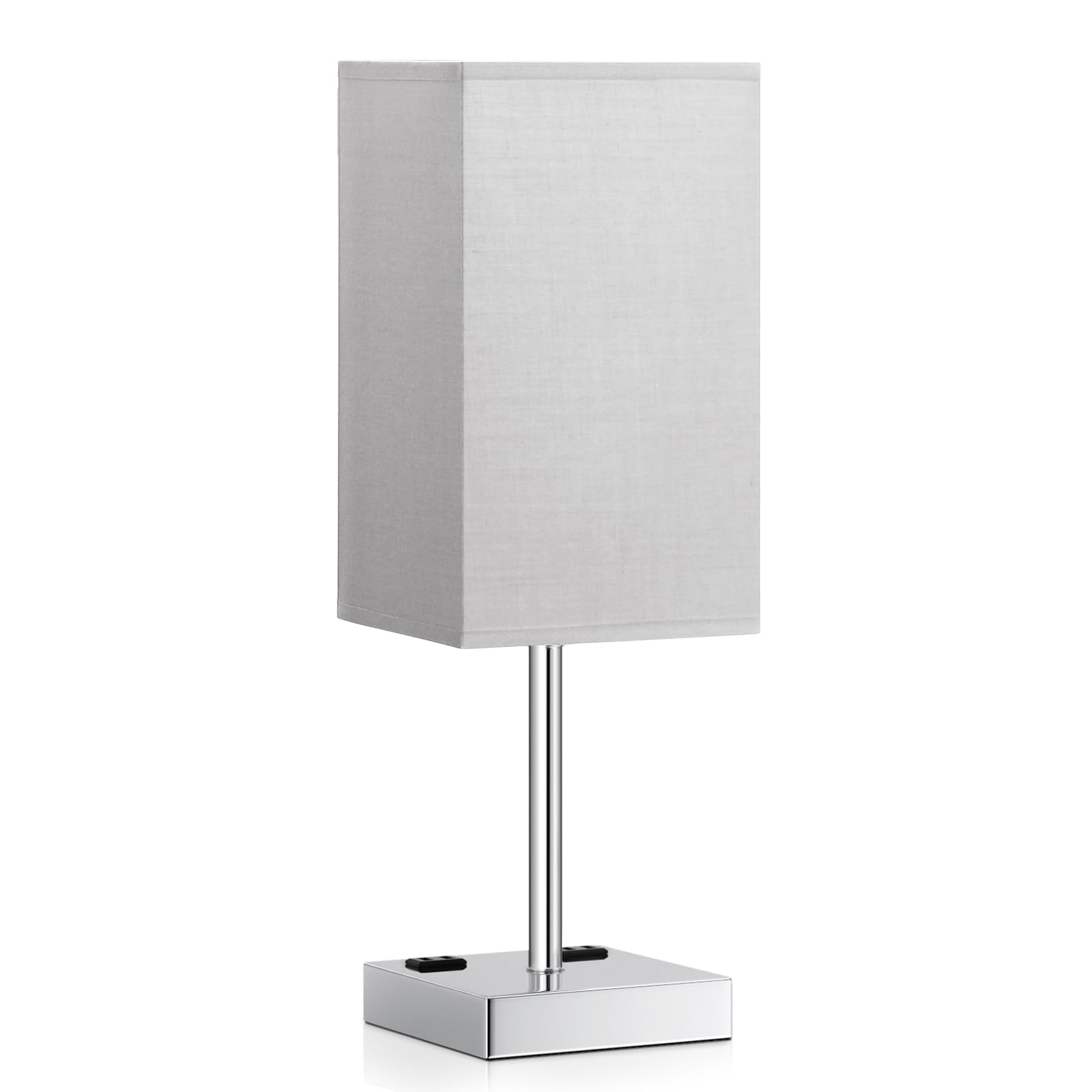 Touch Bedside Table Lamp For Nightstand - 3-Way Dimmable Night Lamp with USB A + Type C Charging Ports and two AC Outlets, Small Desk Light with E26