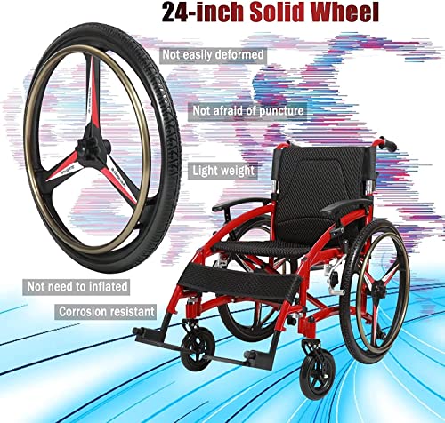 Silla de Ruedas Plegable para Adultos con Barandilla Elevable Silla de Ruedas Manual Ligera, Autopropuly Ergonómica