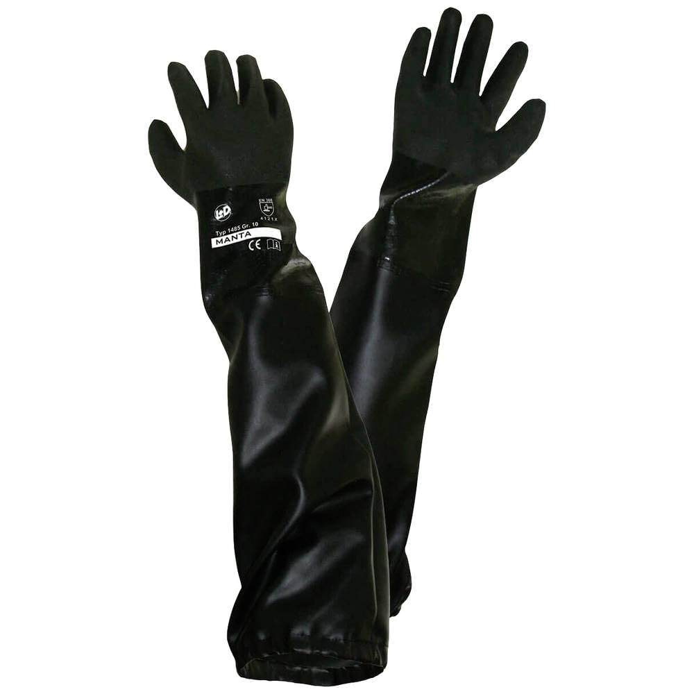 GRIFFY 1485-H PVC EN 388 Protective Gloves L+D, Black, Taille homme