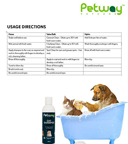 Petway Petcare Cat Shampoo, Anti Dandruff Shampoo For Deep Cleanse & Degreasing, Removes Excess Oils, Dirt And Dandruff, Ph Balanced, Parabens & Sulfates Free, Cruelty Free, For Use On Cats, 250Ml #TOP4