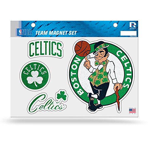 NBA Boston Celtics Bling Team Magnet Set with Team Logos, 8.5 x 11-Inch, Clear