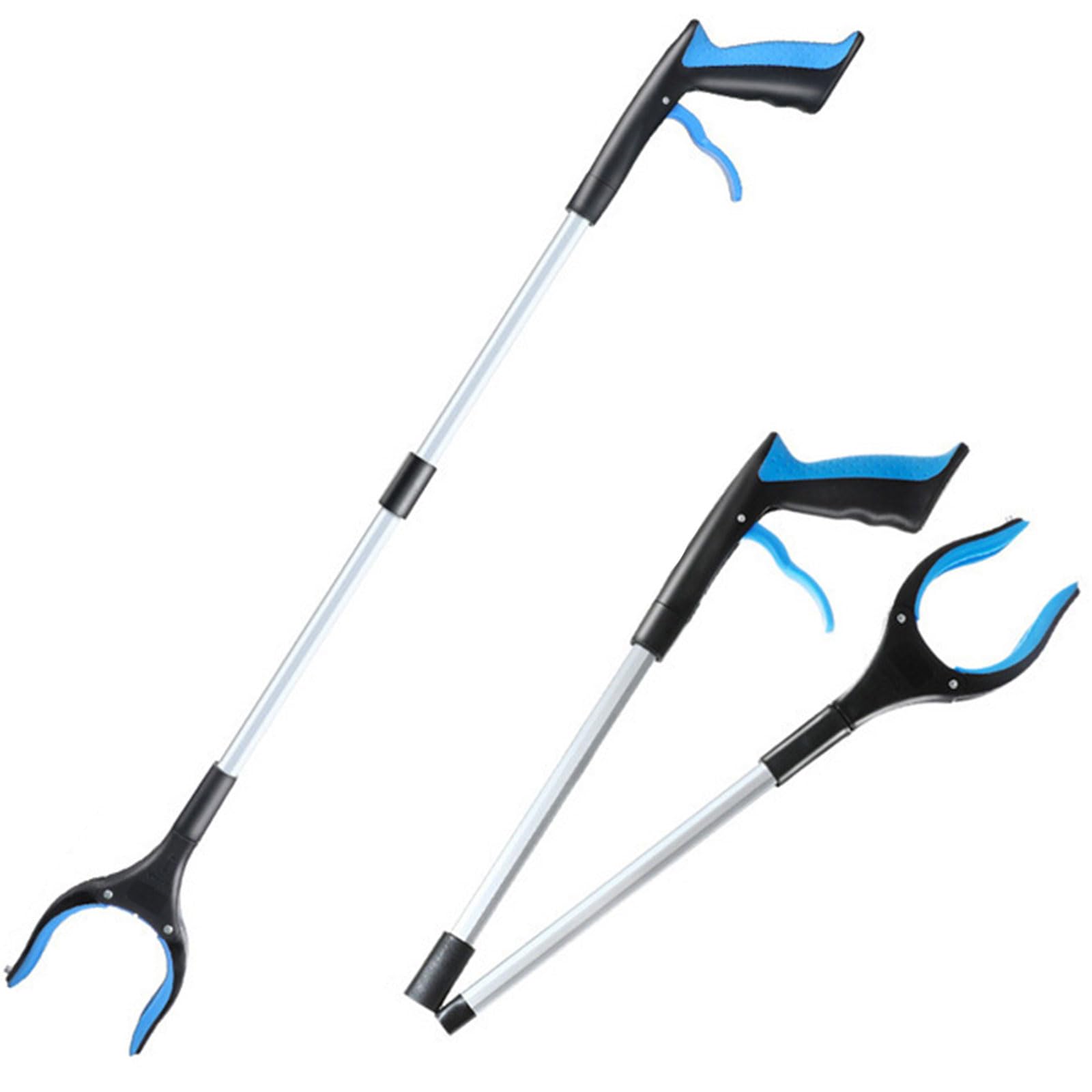 Herramienta de Alcance de 2 Piezas de acogida - Herramienta de Recogida Plegable de 32" - 360 ° Giratorio Giratorio Herramienta Grabber para Ancianos,Azul