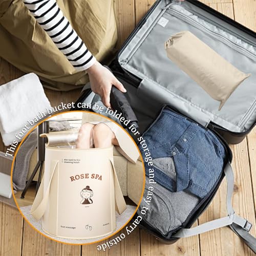 Bañera Plegable para Pies con Tapa y Asa, Portátil miniatura 7