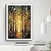 AnenaXean Printed Canvas Painting Wall Art Gustav Klimt Print Sun Forest Trees Painting Klimt Exhibition Poster Painting Yellow Decor Full Art Print Modern Home and Bedroom Decoration 20x30inch
