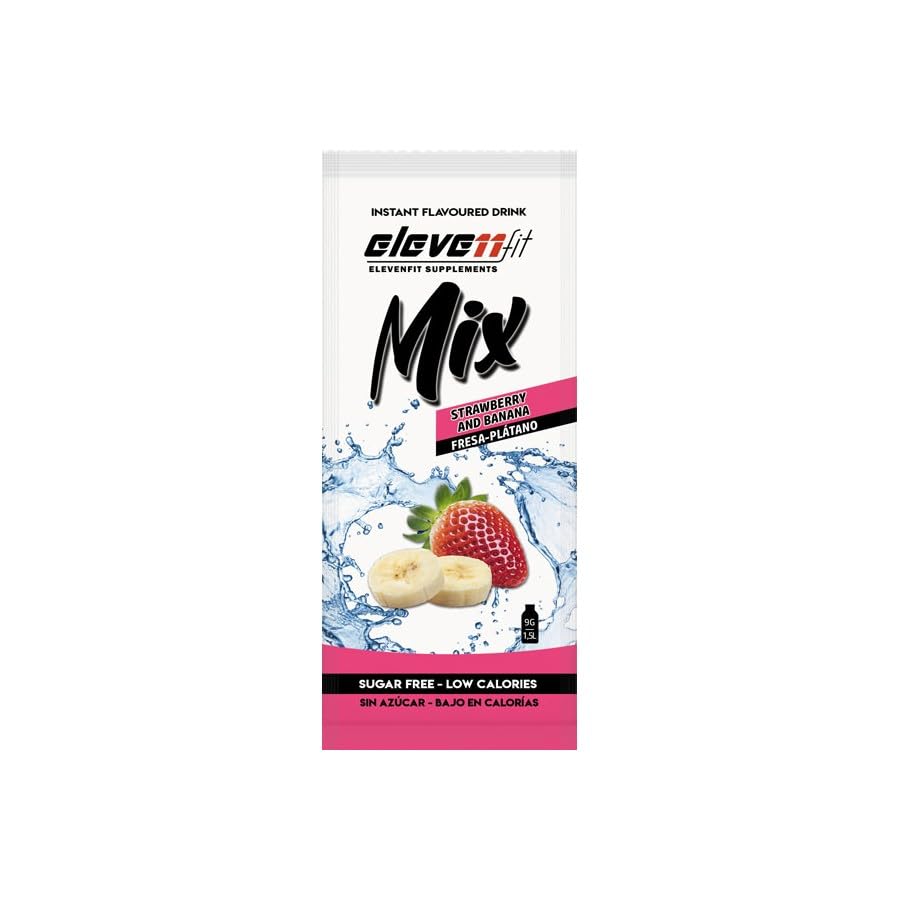 Mix Saborizante - Elevenfit - Pack 24 unidades - Sabor Fresa y Plátano - Mix Saborizante sin azúcar 24x9g