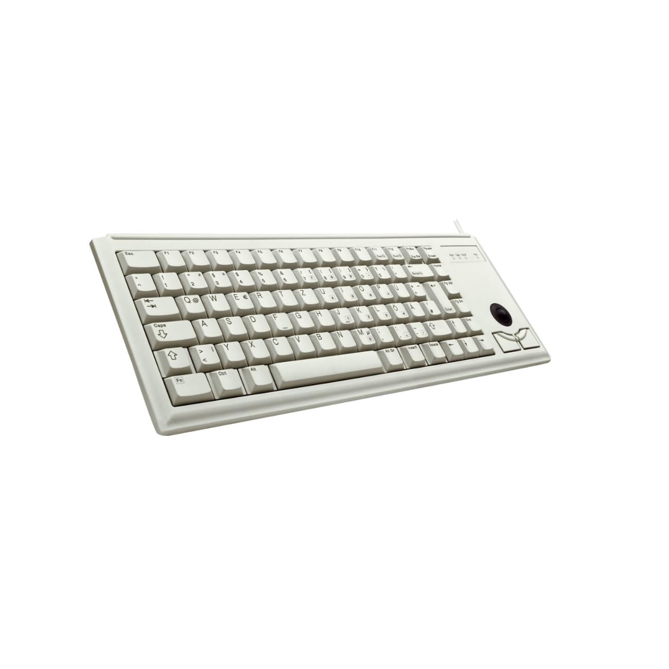 CHERRY G84-4400, Tastiera Compatta con Trackball, Layout per gli Stati Uniti (QWERTY), Cablate (Connessione PS/2), 2 Tasti Mouse, Switch Meccanici CHERRY ML, Grigio