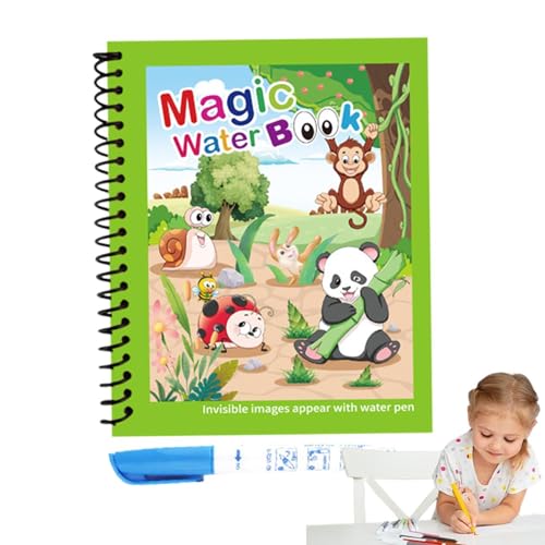 Libri sugli scarabocchi sull'acqua, libri da colorare sull'acqua riutilizzabili - Giocattolo educativo portatile per disegnare scarabocchi per creativo in età prescolare - Giocattolo educativo portati