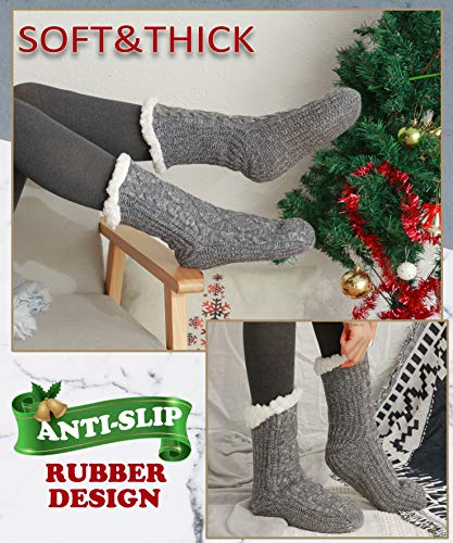 Image of EBMORE Women Slipper Fuzzy Socks Fluffy Cozy Cabin Warm Winter Soft Thick Comfy Fleece Non Slip Home Socks