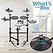 Pyle Electronic Drum Set-Portable Powerful Kit w Machine for Beginners Touch Sensitive Drum Pads, MIDI Computer Connection, Quick Setup Roll-Up Design (Mac & PC Compatible) (PTEDK50) Black