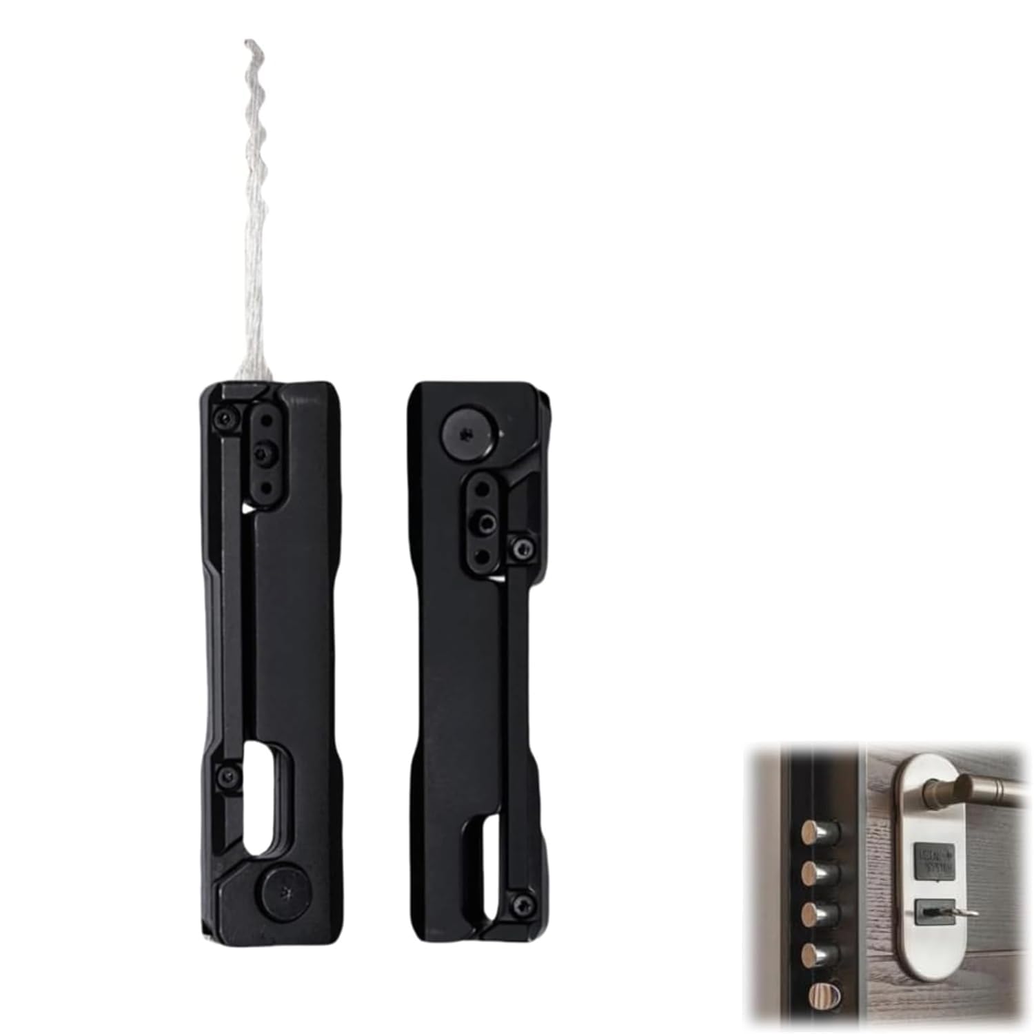 Pzummewr Black Portable Folding Lock Picking Kit - Stainless Steel Lock Pick And Hook Set, Professional Locksmith Tool Kit For Beginners And Pro Locksmiths (1Pcs)