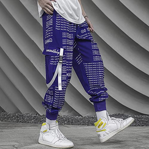 Purple Overalls Streetwear Functional Trousers Sweatpants Techwear Hip Hop Men's Harem Cargo Tactical Pants2