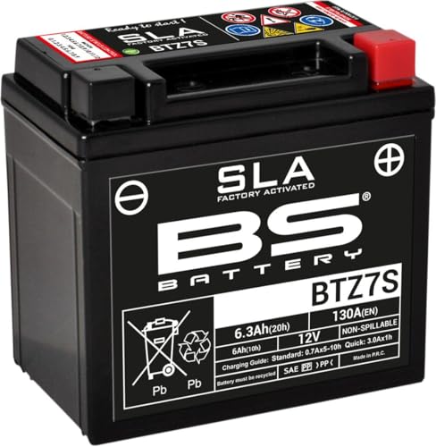 Batería BTZ7S BS Battery AGM SLA recambio negro para motos urbanas y scooter