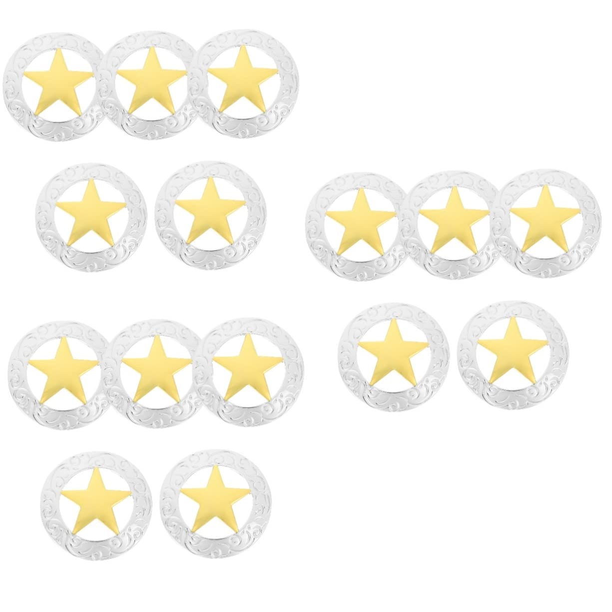 HOMSFOU 3 Set Cappotto Bottoni in Metallo Pulsanti Bottoni A Stella Da Cucire Fai Da Te Abbellimenti Di Cucito Pulsante Pentagramma Piccolo Da Cucire Lega 5 Pezzi*3