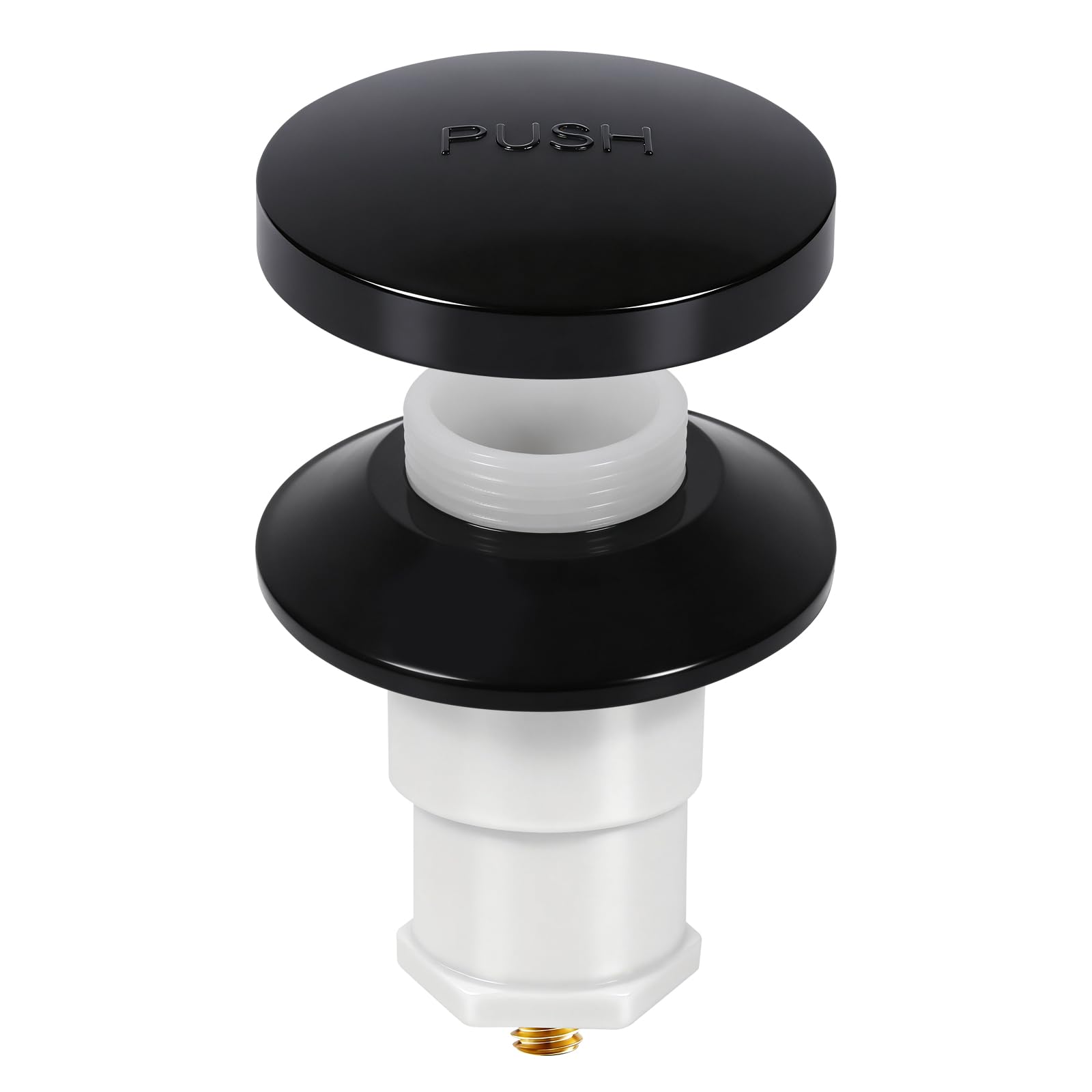 Photo 1 of 1 Pack 1068204 Bathtub Drain Stopper Replacement and Cover Compatible with Kohler Bathtub K-7272 K-7271 K-7259 K-7265, Bathroom Pop Up Tub Drain Stopper with 3/8'' Thread Studs (Matte Black Cover)