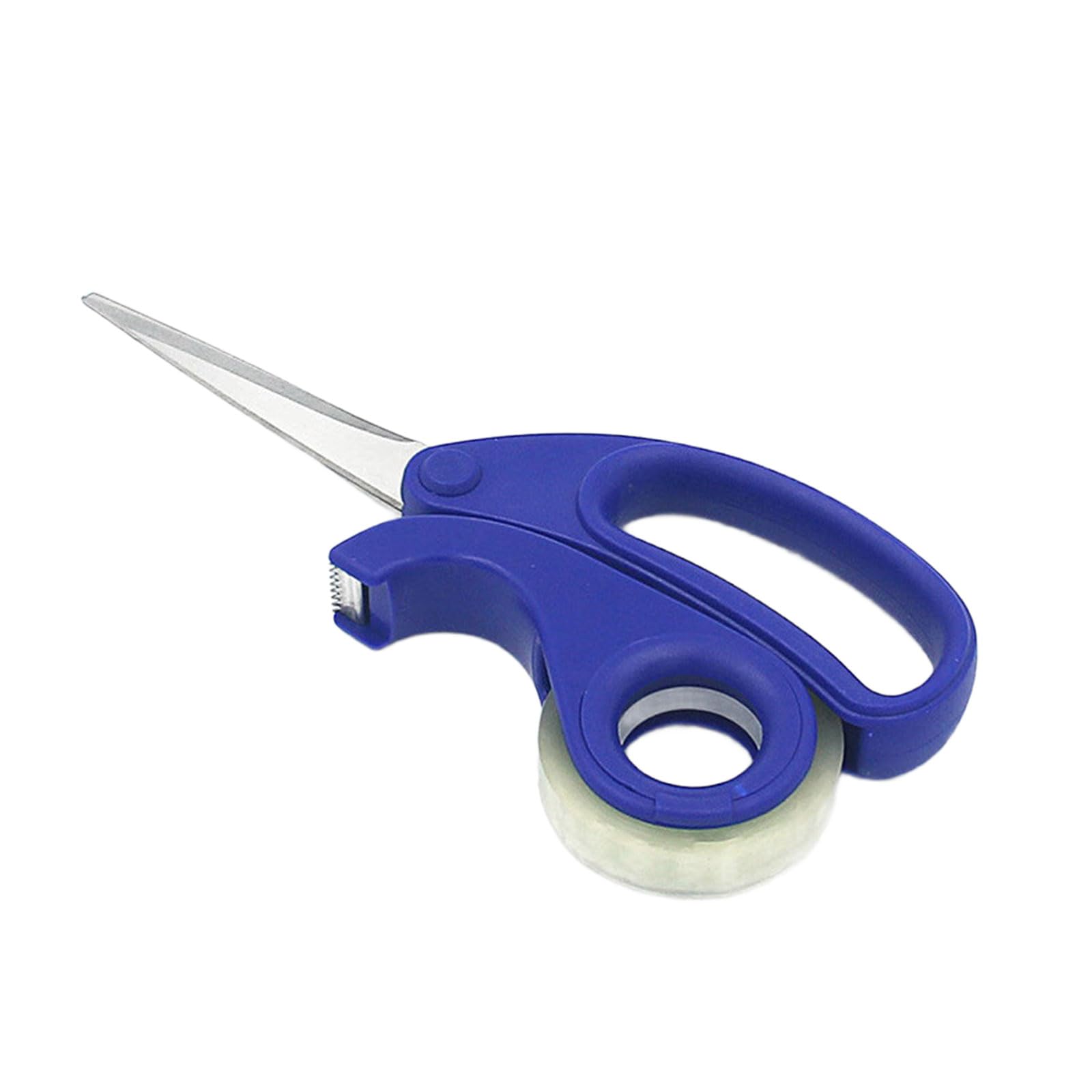 Strong Rustless Shears and Clear Tape Combo for Crafting Work Home Use Safe Childproof Hook Mechanism Ergonomic Polystyrene Handle Shears