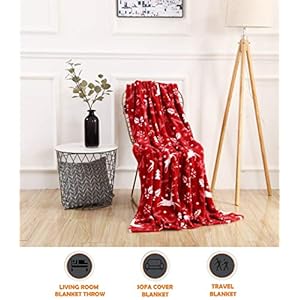 Elegant Comfort Luxury Velvet Super Soft Christmas Prints Fleece Blanket-Holiday Theme Home Décor Fuzzy Warm and Cozy Throws for Winter Bedding, Couch and Gift, 50 x 60 inch, Burgundy Reindeer Elegant Comfort Luxury Velvet Super Soft Christmas Prints Fleece Blanket Holiday Theme Home Decor Fuzzy Warm and Cozy Throws for Winter Bedding Couch and Gift 50 x 60 inch Burgundy Reindeer