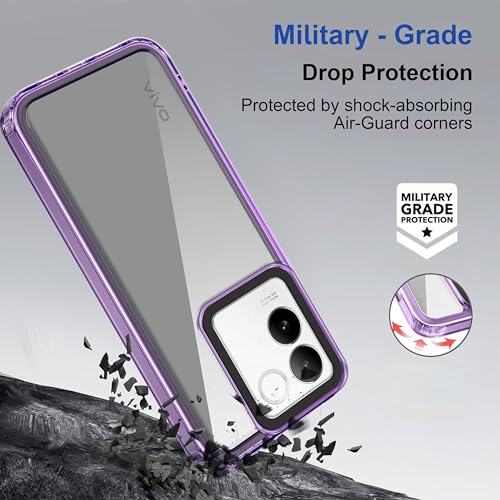 Image of amazon basics Back Case Cover for Vivo T2 Pro 5G (TPU + PC Translucent Purple)